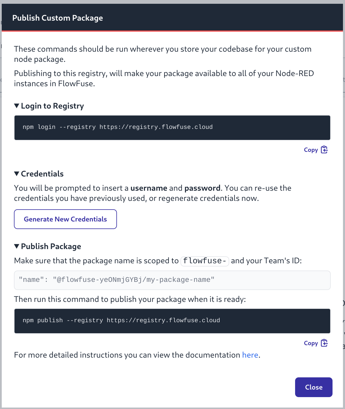 Publish Custom Package