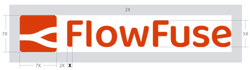 Image depicting the construction process of the logo's horizontal version.