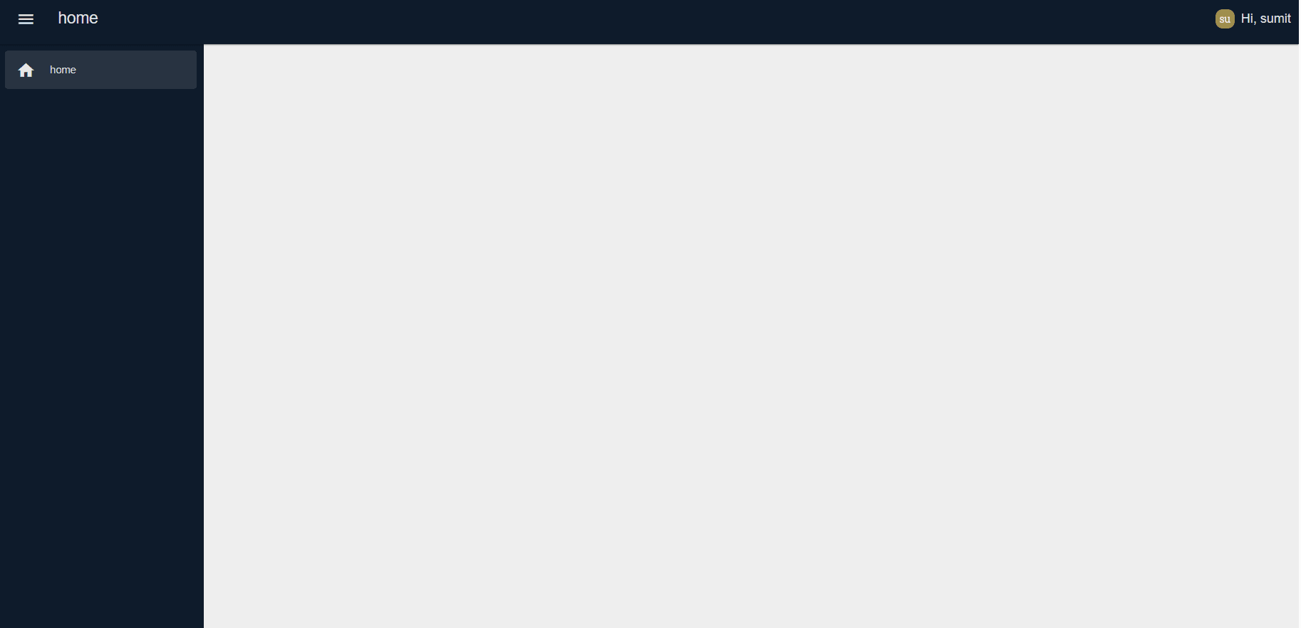 Screenshot displaying the Dashboard view of normal users "Screenshot displaying the Dashboard view of normal users"