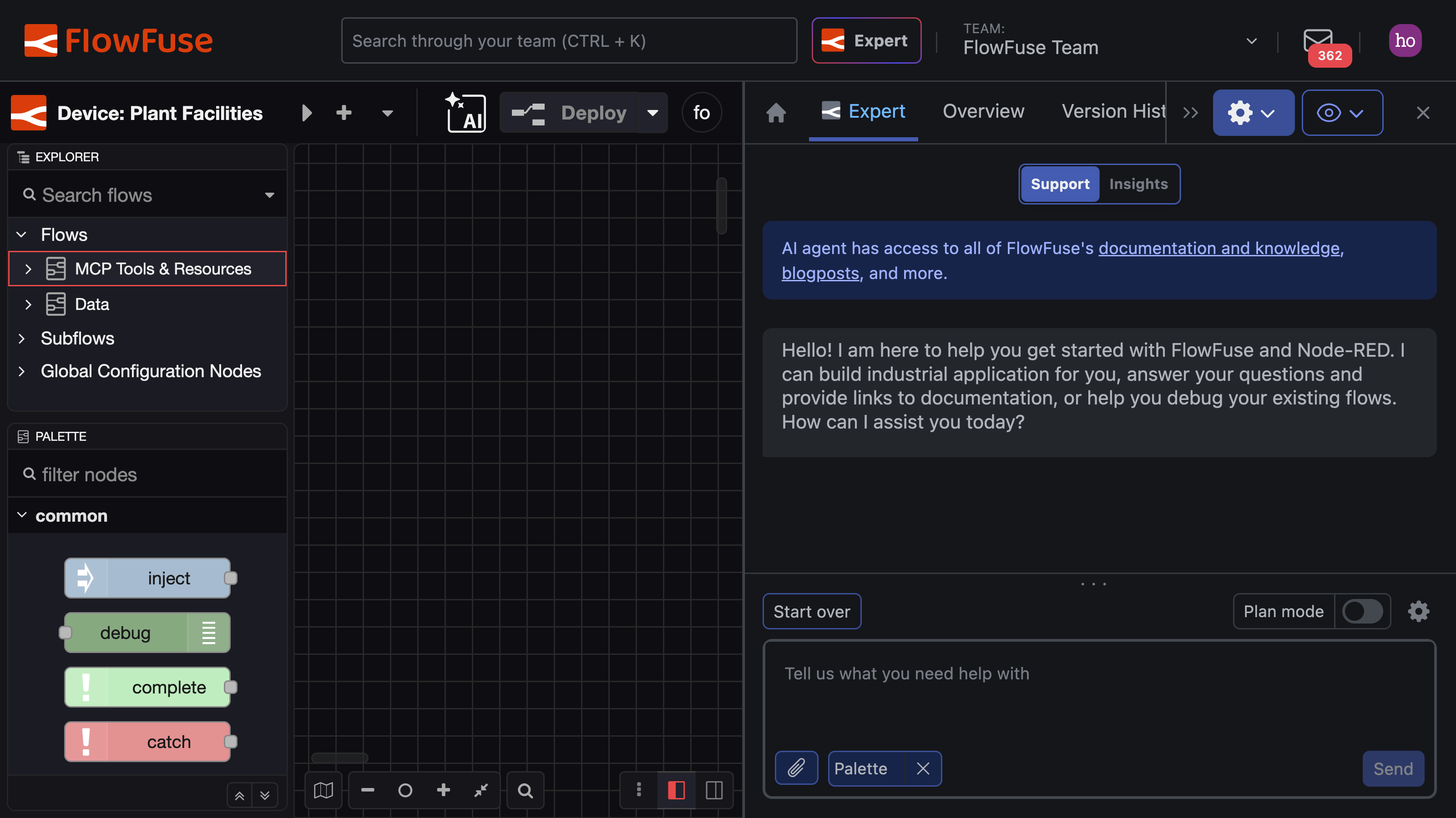 FlowFuse in dark mode