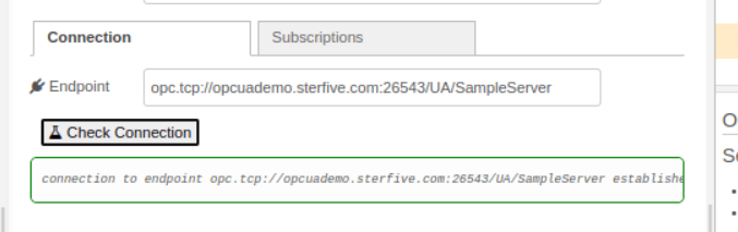 "The Check Connection button reporting a successful connection"