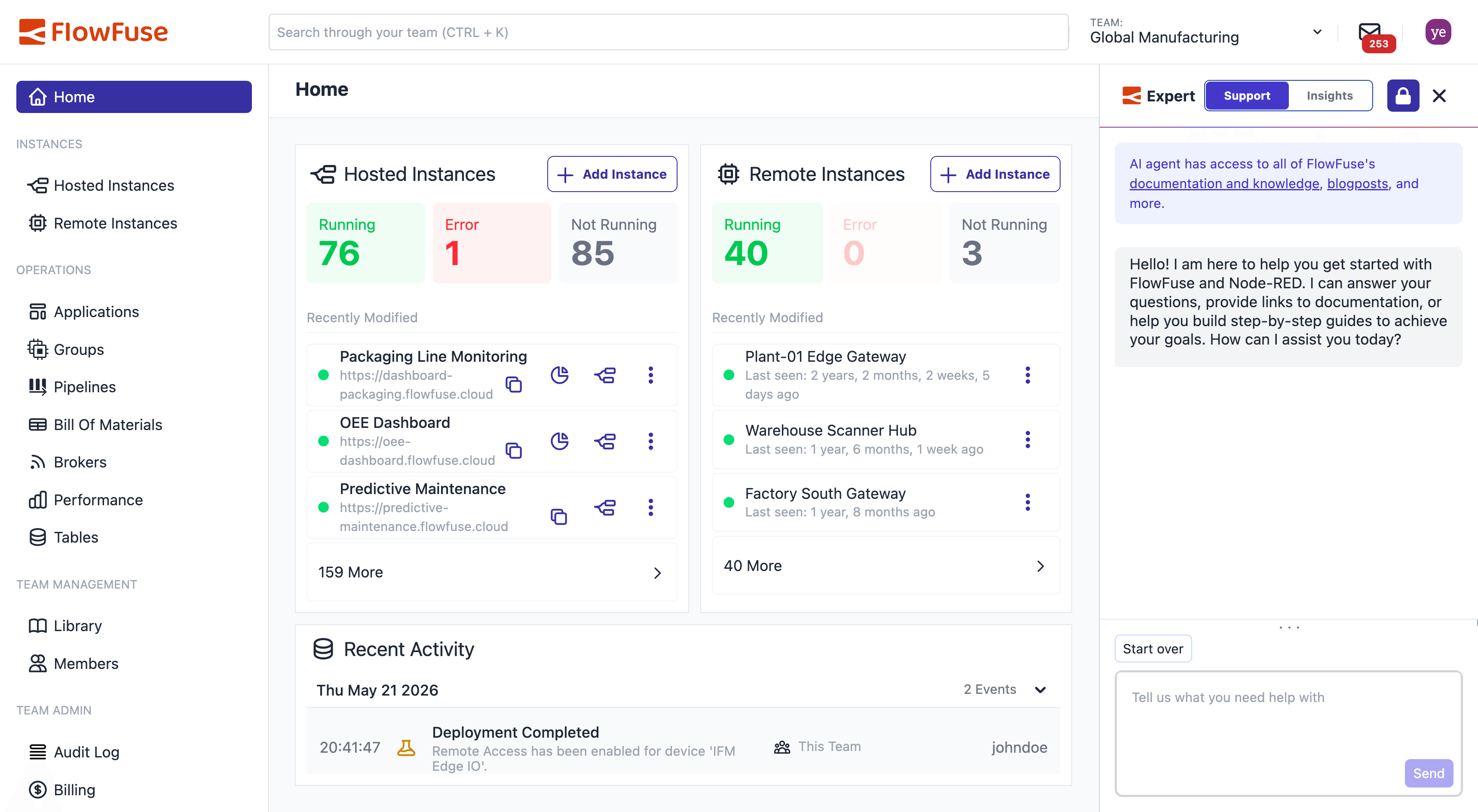 FlowFuse Home UI