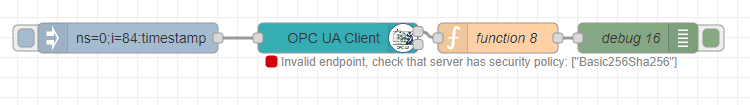 kepware node-red invalid endpoint